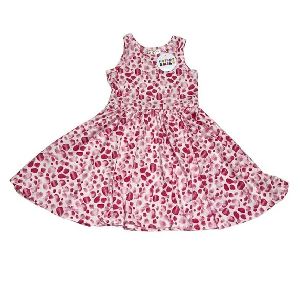 Dot Dot Smile Girls Size 3/4 White Pink Dots Spots Print Tank Twirl Dress NWT - Picture 1 of 6